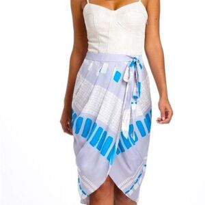 Elegant White and Blue Women's Dress